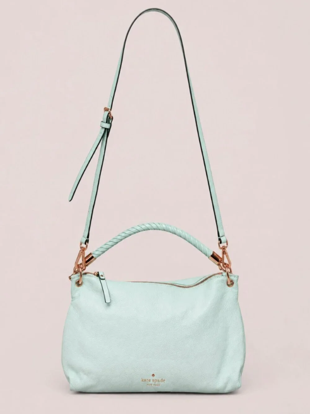 Kate Spade Elliot Place Carmina Pebbled Leather Crossbody Shoulder Bag Mint